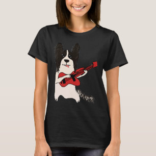 Papillon Dog Plays Guitar Music Dog Cute Dog Pupp T-Shirt