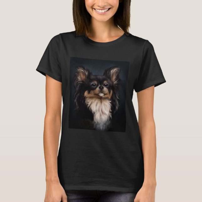 Papillon Dog Portrait 83 T-Shirt (Front)