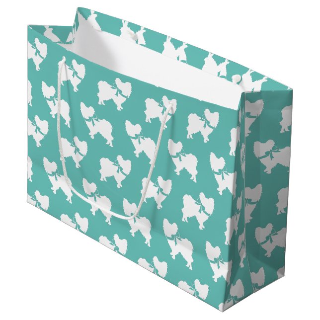 Papillon Dog Puppy Large Gift Bag (Front Angled)