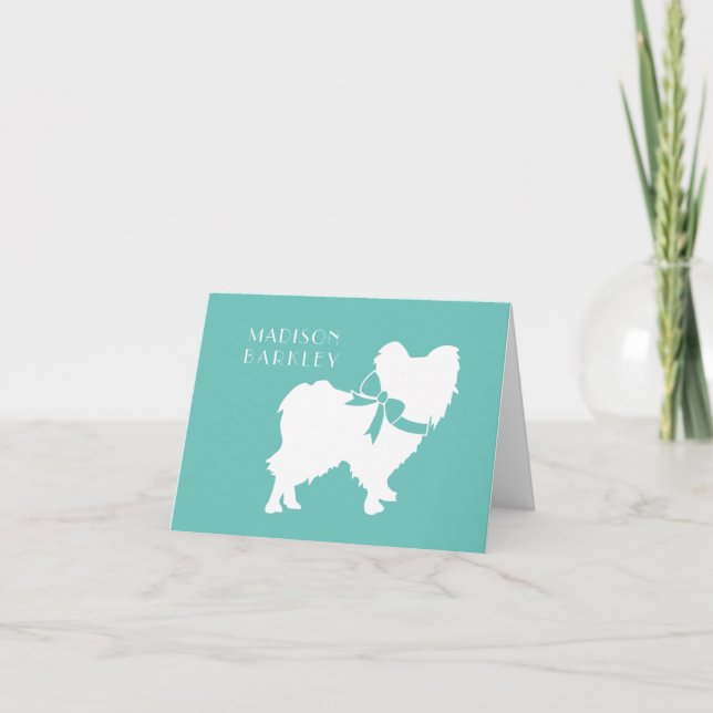 Papillon Dog Puppy Note Card (Front)