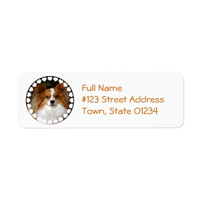 Papillon Dog Return Address Label (Front)