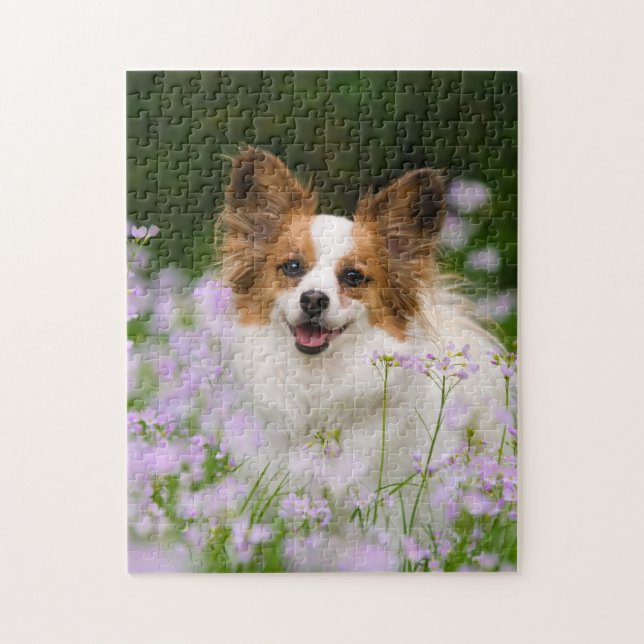 Papillon Dog Romantic Portrait Game 11x14 Jigsaw Puzzle (Vertical)