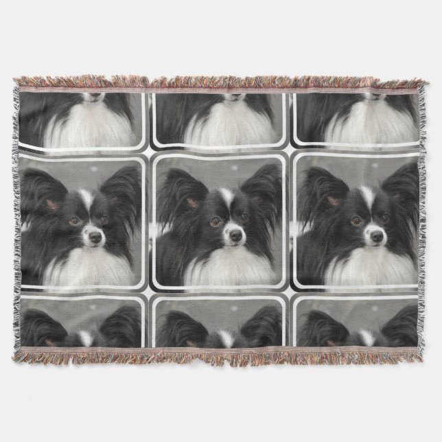 Papillon Dog Throw Blanket (Front)