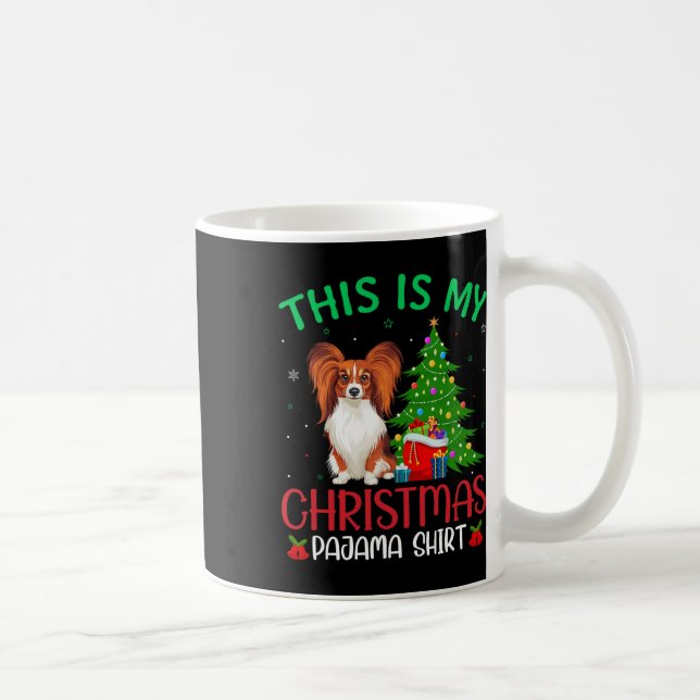 Papillon Dog Ugly Xmas Party This Is My Christmas  Coffee Mug (Right)