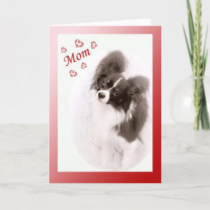 Papillon Dog Valentine for Mom Holiday Card