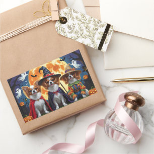 Papillon Dogs Pumpkin Halloween Funny  Sticker