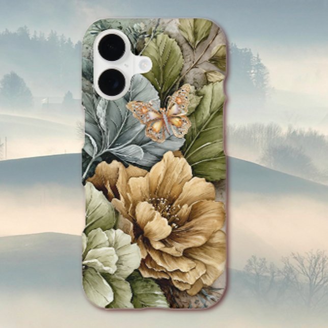 Papillon doré & Fleurs d'automne (Créateur téléchargé)