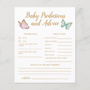 Papillon Douche bébé Prédictions et carte de conse
