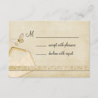 Papillon Enveloppe vintage RSVP