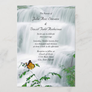 Papillon et Faire-part de mariage de cascade