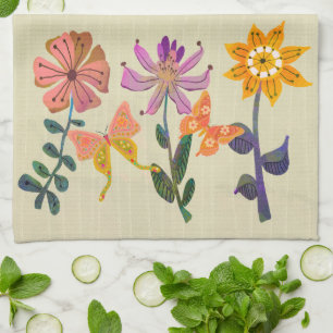 Papillon et Fleur Amitié Cuisine Tea Serviette