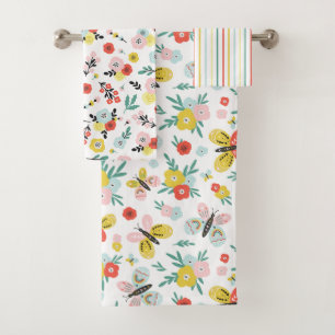 Papillon et motif floral