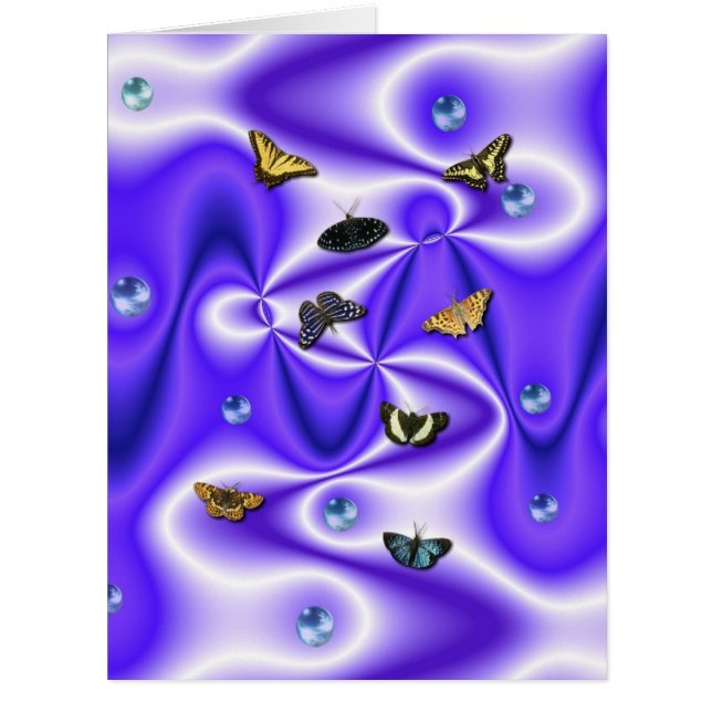 Papillon et perles sur soie violette (Devant)