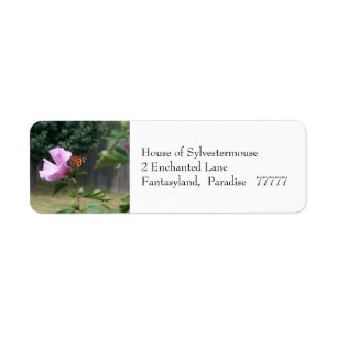 Papillon et Rose de Sharon Étiquettes de adresse