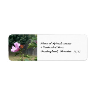 Papillon et Rose de Sharon Étiquettes de adresse