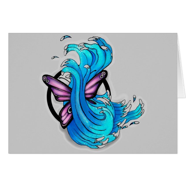 Papillon et vagues (Devant horizontal)