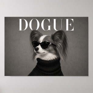 Papillon Fashion Editorial Dog Art Print