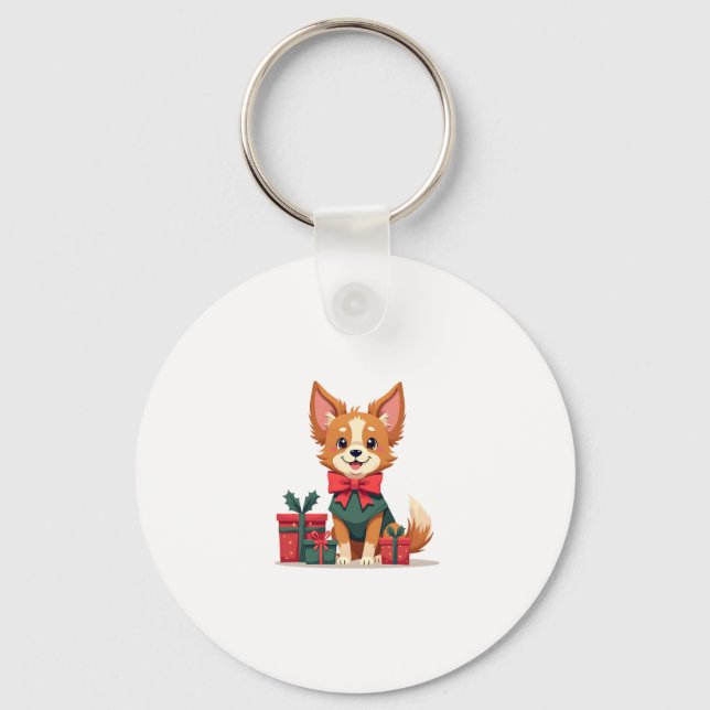 Papillon Festive Bow Keychain (Front)