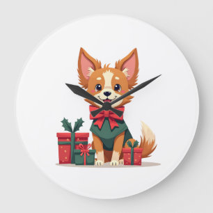 Papillon Festive Bow Large Clock