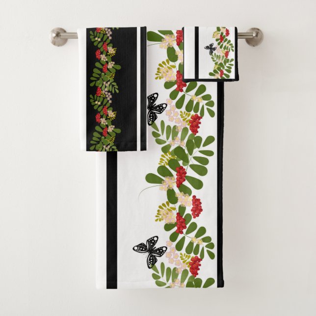 Papillon feuille  sans couture bottin motif (En situation)