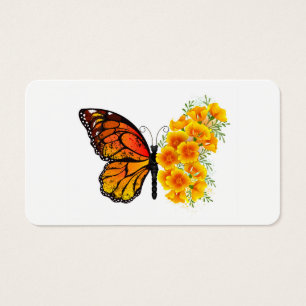 Papillon Fleur avec Pavot de Californie Jaune