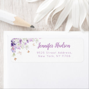 Papillon fleur sauvage violet Adresse de retour