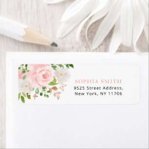 Papillon Floral blush roses roses retour Adresse