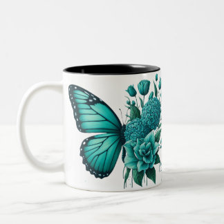 Papillon floral coloré mou Mug