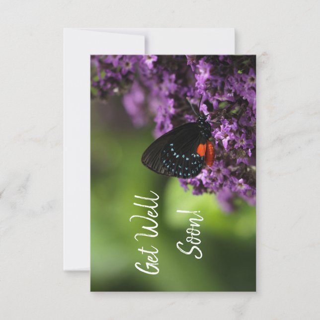 Papillon floral obtenir carte de bien (Devant)