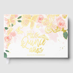 Papillon floral Quinceanera livre d'or