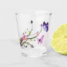papillon floral verre tourné