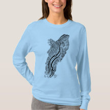 Papillon Flottement-Par le long T-shirt de douille