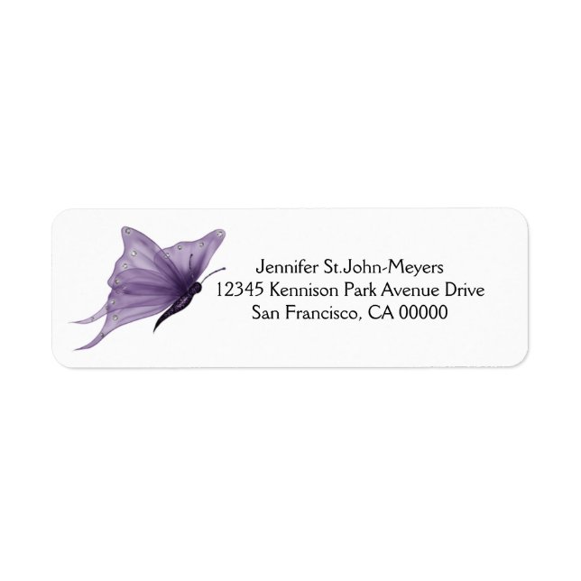 Papillon Gossamer violet avec accents diamant (Devant)