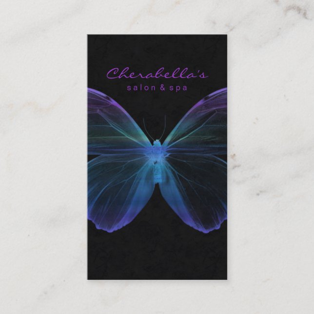 Papillon Grn pourpre bleu de spa de carte de (Devant)