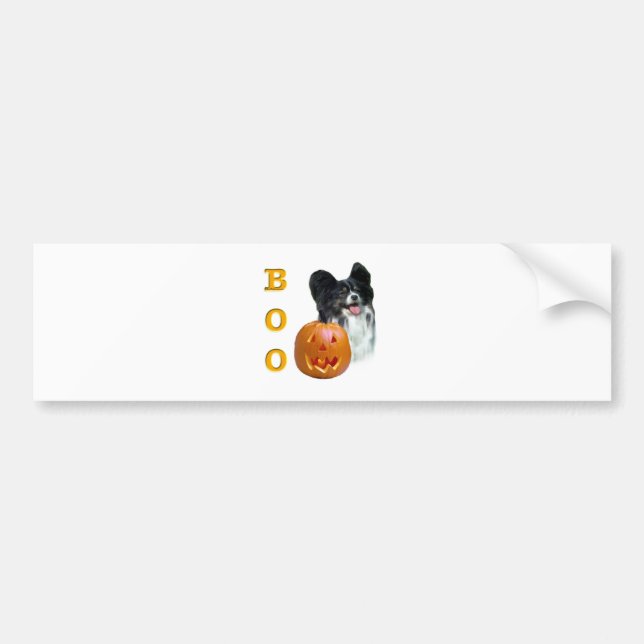 Papillon Halloween BOO Bumper Sticker (Front)