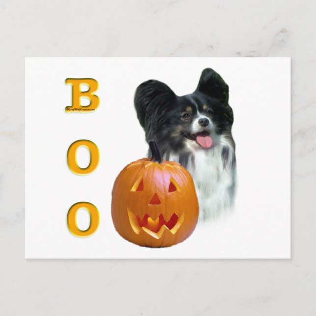 Papillon Halloween BOO Postcard (Front)