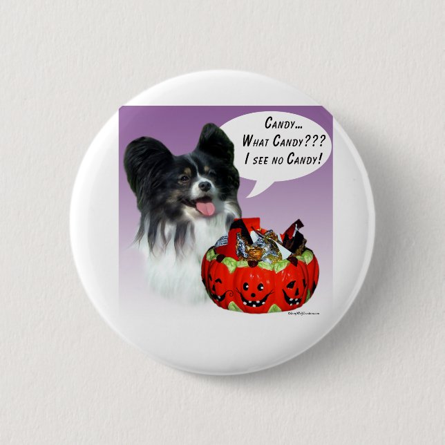 Papillon Halloween Candy 2 Inch Round Button (Front)