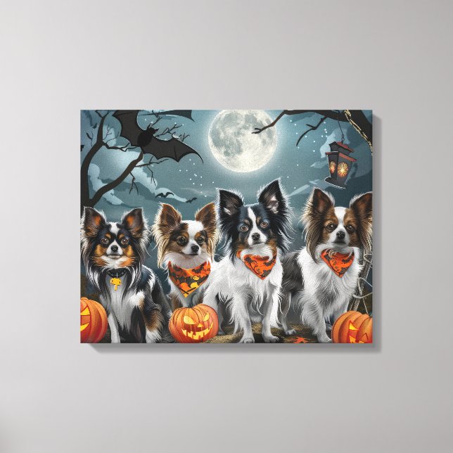 Papillon Halloween Spooky Canvas Print (Front)