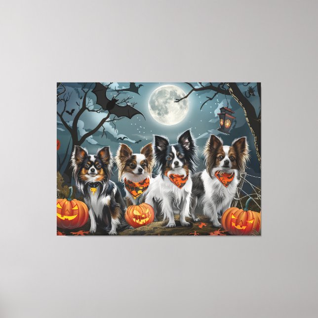 Papillon Halloween Spooky Canvas Print (Front)