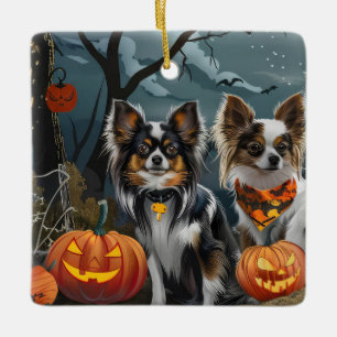 Papillon Halloween Spooky Ceramic Ornament