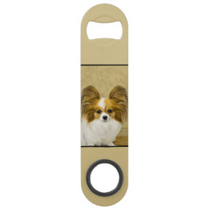 Papillon (Hound Tri) Painting - Original Dog Art Bar Key