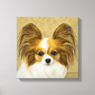 Papillon (Hound Tri) Painting - Original Dog Art Canvas Print