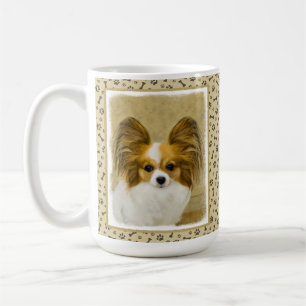 Papillon (Hound Tri) Painting - Original Dog Art Coffee Mug