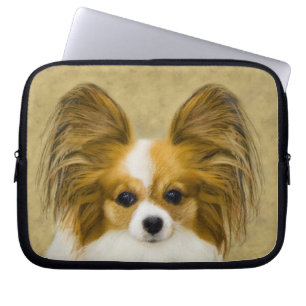 Papillon (Hound Tri) Painting - Original Dog Art Laptop Sleeve