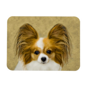 Papillon (Hound Tri) Painting - Original Dog Art Magnet