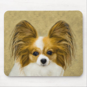 Papillon (Hound Tri) Painting - Original Dog Art Mouse Pad