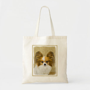Papillon (Hound Tri) Painting - Original Dog Art Tote Bag