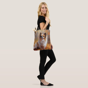 Papillon in Autumn Leaves Fall Inspire Tote Bag