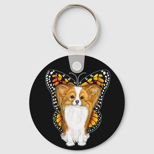 Papillon in Disguise Keychain (Front)
