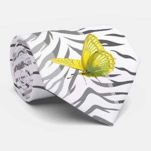 Papillon jaune cravate et rayures de tigre